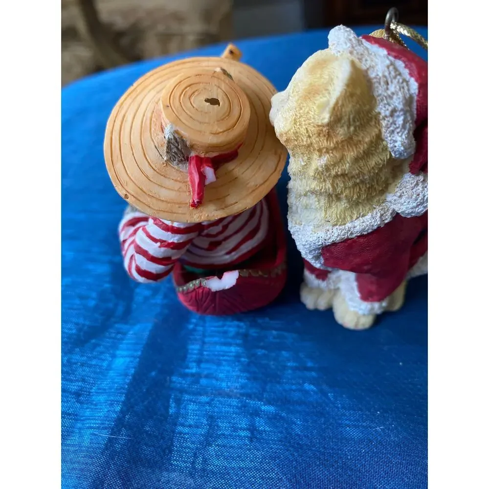 vintage 1993 cat holiday ornaments likely  Franklin Mint's Santa Claws Symphony
